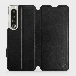 Pouzdro Mobiwear paradní Flip Sony Xperia 1 III v provedení C_BLS Black&Gray s šedým vnitřkem