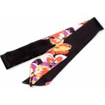 Prima-obchod Šátek úzký do vlasů, na krk, na kabelku jednobarevný, s květy, barva 12 černá květy