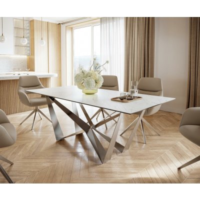 DELIFE Edge 200 x 100 cm keramika Laminam Statuarietto bílá Spider plochá ocel nerezová ocel – Hledejceny.cz