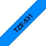 Brother TZE-531, černý tisk modrý podklad 8 m x 12 mm – Hledejceny.cz