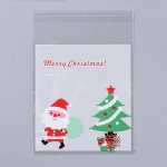 Celofánové sáčky s lepící klopou - Merry Christmas - transparentní - 13 x 10 cm - 20 ks – Zboží Dáma