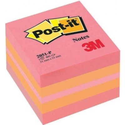 Bloček Post-it 2051-P, 51x51 mm, 400 lístků, růžový – Hledejceny.cz