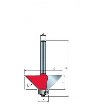 Fréza úhlová s ložiskem 45° 31x9,5x52x12,7 8 mm – Zboží Mobilmania