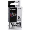 Barvící pásky Casio originální páska do tiskárny štítků, Casio, XR-6WE1, černý tisk/bílý podklad, nelaminovaná, 8m, 6mm
