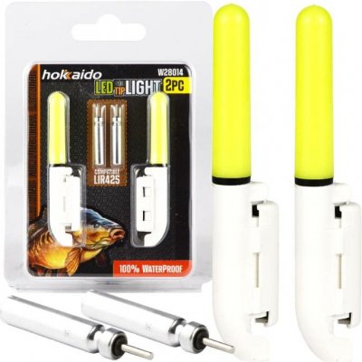Hokkaido W28014 – sada 2 LED signalizátorů záběru na špičku prutu, zelené + baterie CR425 – Zboží Mobilmania