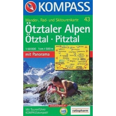 Ötztaler Alpen, Ötztal, Pitztal (Kompass - 43) - turistická mapa