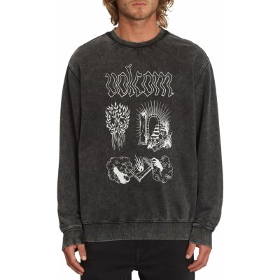 Volcom mikina Fa Vaderetro Crew black černá – Sleviste.cz