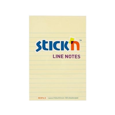 Samolepicí blok na poznámky STICKN 150 × 101 mm, linkovaný, žlutý, 100 listů, 21056 – Hledejceny.cz