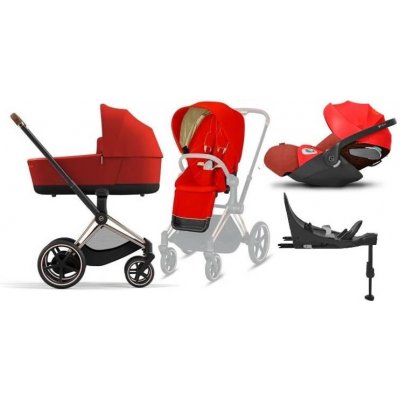 Cybex e-Priam 3.0 Kombinovaný + Cloud Z2 Autosedačka 0-13 kg + Základna Isofix Z2 Sada 4v1 Autumn Gold 2023