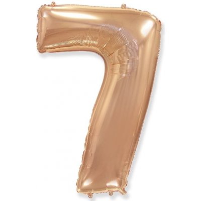 FLEXMETAL Balón foliový číslice růžovozlatá Rose Gold 115 cm 7 – Zboží Dáma