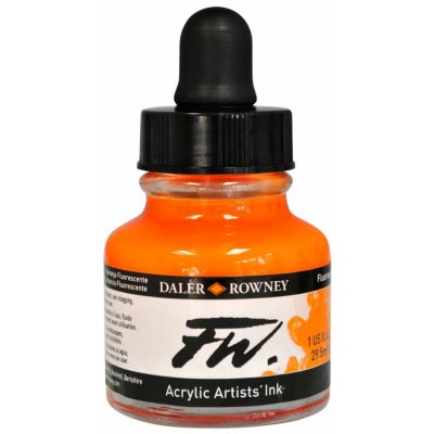 Daler Rowney akrylová tuš 29,5 ml fluo orange – Zboží Dáma