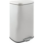 Spirella pedálový odpadkový koš AKIRA, matná bílá ocel, soft-close, 50 L 10_21572 – Zboží Mobilmania