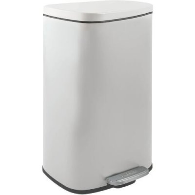 Spirella pedálový odpadkový koš AKIRA, matná bílá ocel, soft-close, 50 L 10_21572 – Zboží Mobilmania