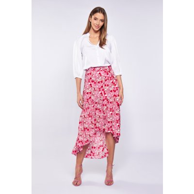 Monnari midi sukně Midi sukně s květinovým vzorem multi pink