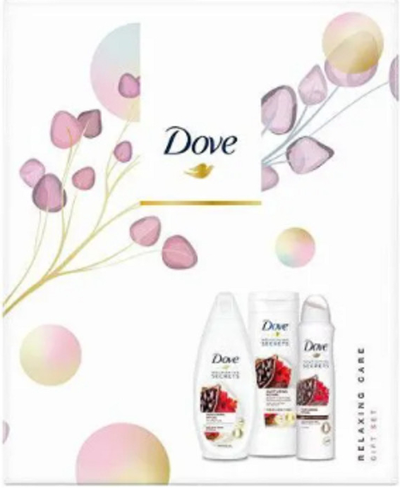 Dove Nourishing Secrets Vyživující African Ritual Kakao & Ibišek sprchový gel 250 ml + tělové mléko 250 ml + deodorant antiperspirant sprej 150 ml dárková sada