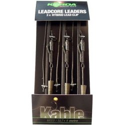 Korda Hotové montáže Leadcore leader Hybrid Lead Clip gravel/brown 3 ks