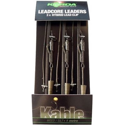 Korda Hotové montáže Leadcore leader Hybrid Lead Clip gravel/brown 3 ks – Zboží Mobilmania