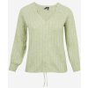 Dámský svetr a pulovr Vero moda CURVE Kaylee žebrovaný svetr Světle zelený