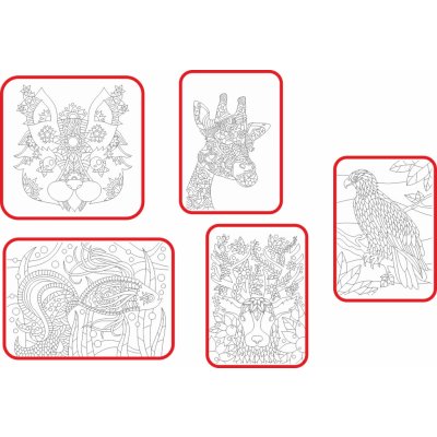 Radost v písku Střední sada ZENTANGLE ZVÍŘÁTKA 2 Barevné pískování obrázků – Zboží Mobilmania