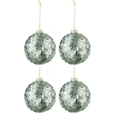 Set čtyř skleněných zelených vánočních ozdob J-Line Grien 10,5 cm – Hledejceny.cz