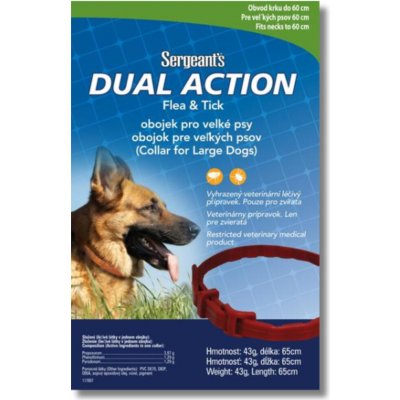 Sergeanťs Dual Action antiparazitní obojek pro psy 65 cm – Sleviste.cz