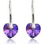 Swarovski Elements Heart krystal stříbrné visací fialové srdce srdíčka 39003.5 Heliotrope fialová modrá duhová – Hledejceny.cz