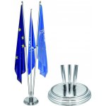 Stojan na vlajku interiérový STŘÍBRNÝ leštěný - 2-ramenný s žerdí - špice – Hledejceny.cz