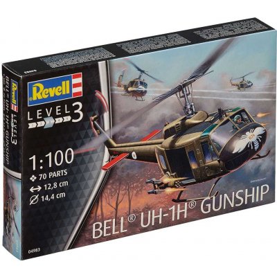 Revell model set helicopter 64983 Bell UH 1H Gunship 1:100