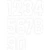 Nášivka Nažehlovací čísla na dresy sada - bílá, výška 15 cm