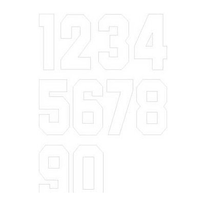 Nažehlovací čísla na dresy sada - bílá, výška 15 cm