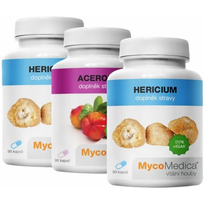 MycoMedica Hericium 2× 90 kapslí + Acerola 90 kapslí – Hledejceny.cz