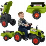 FALK Šlapací traktor 2041C Claas Arion s vlečkou a otevírací kapotou – Zboží Mobilmania
