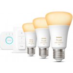 Philips Hue White Ambiance 8W E27 sada 3x LED žárovka+bridge+ovladač – Zboží Mobilmania