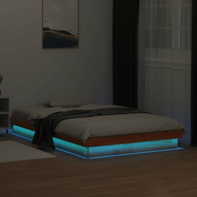 vidaXL 11461.844421 Rám postele s LED voskově hnědý masivní borovice