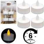 svíčka čajová LED pr.3,5cm BÍ 4ks s bateriemi časovačem MC5999950 – Zboží Dáma