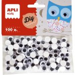 Kulaté oči Apli Moving eyes, O 10 mm, samolepicí, černé, 100 ks – Zboží Dáma