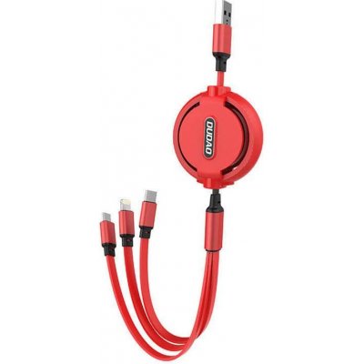 Dudao L8H 3v1 USB-C / Lightning / Micro 2,4A USB kabel, 1,1m, červený – Zboží Mobilmania