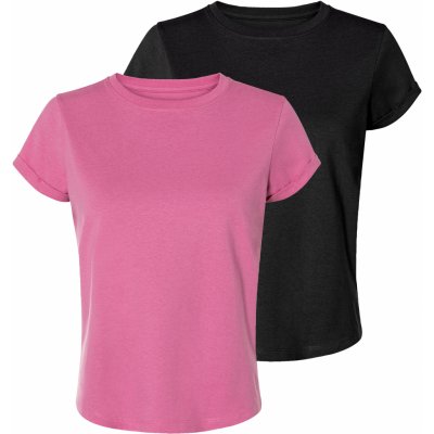 esmara Dámské triko, 2 kusy černá/růžová – Zboží Dáma