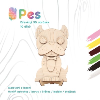 WoodBorn Pes Dřevěná 3D omalovánka – Hledejceny.cz