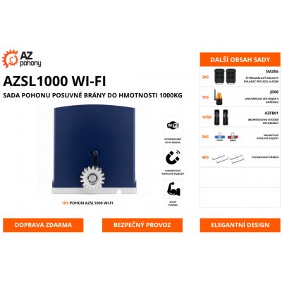 AZSL1000 WI-FI - sada pohonu posuvné brány do hmotnosti 1000kg – Hledejceny.cz