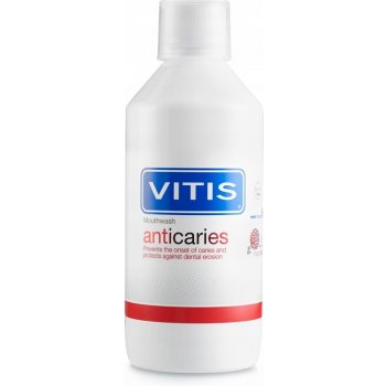Vitis Anticaries ústní voda proti zubnímu kazu příchuť Mint Bez alkoholu 500 ml