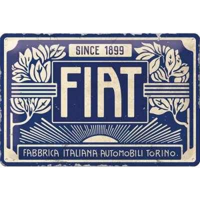 NOSTALGIC-ART Retro cedule 200x300 Fiat Since 1899 (Bleu Logo) – Zboží Mobilmania