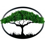 Dvě opice Strom Snění na louce - mechový obraz na zeď Materiál: DUB SONOMA, Velikost (mm): 480 x 480 – Zboží Dáma