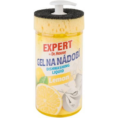 Dr. House EXPERTgel na mytí nádobí Lemon s houbičkou 750 ml – Zboží Mobilmania