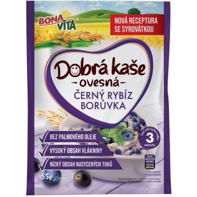 Bonavita Dobrá kaše ovesná borůvka a černý rybíz 55 g – Hledejceny.cz