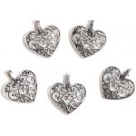 Srdíčko ozdobné - stříbrné 5ks – Hledejceny.cz