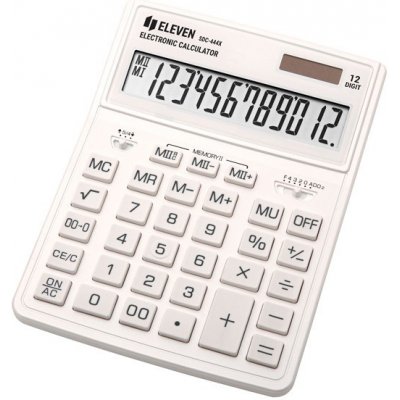 Eleven kalkulačka SDC444XRWHE, bílá, stolní, dvanáctimístná, duální na, pájení