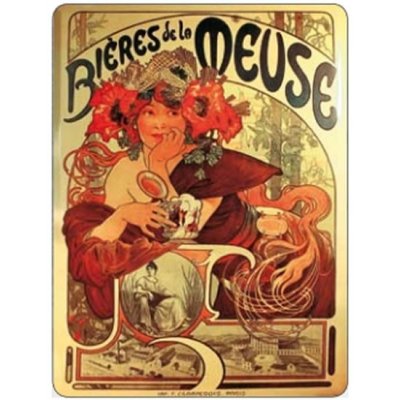 Cedule Alfons Mucha – Bieres, 30 x 40 cm – Zbozi.Blesk.cz