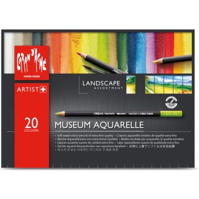 Caran d'Ache 3510.420 Museum Aquarelle Pencils Landscape umělecké akvarelové pastelky sada krajina 20 ks – Zbozi.Blesk.cz