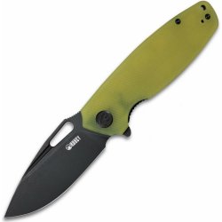 KUBEY Tityus Liner Lock Flipper Folding Knife Translucent Yellow G10 Handle KU322G